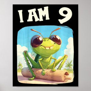 Barn 9 år gammal 9 födelsedag syrsor pojke flicka poster
