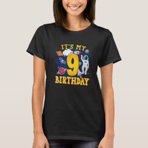 Barn 9 år gammal astronaut Rymden 9th Birthda T Shirt