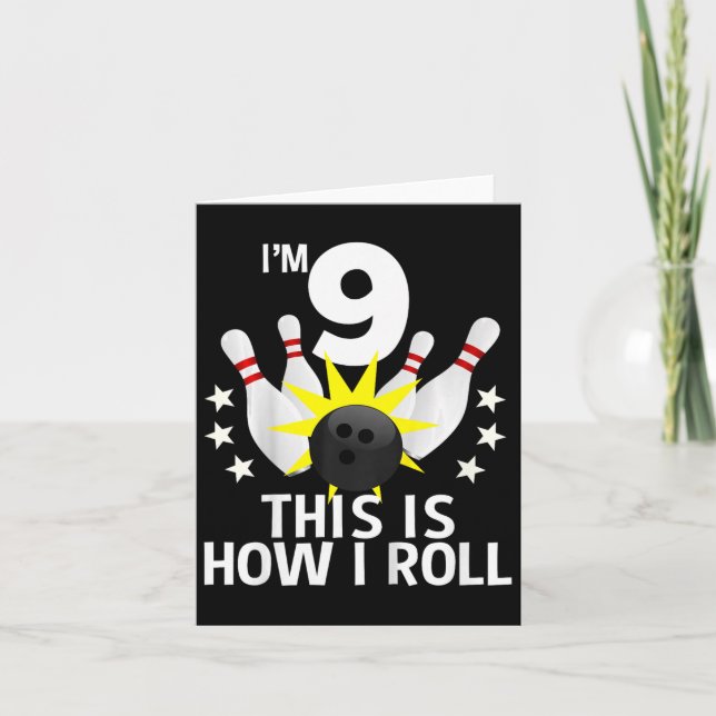 Barn 9 år gammal Bowling Födelsedagsfest Srt Hur j Kort (Framsida)
