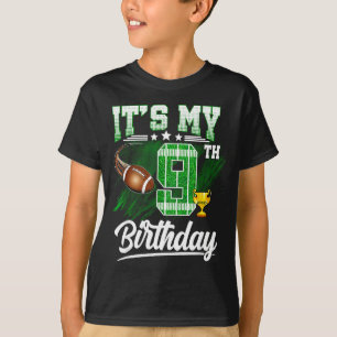 Barn 9 år gammal Det är min 9-årsdag Fotbollstema T Shirt