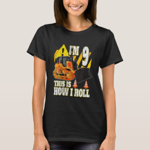 Barn 9 år gammal födelsedagsbulldozer t shirt
