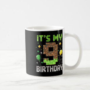 Barn 9-års födelsedag Gamer Pixel 9 år gammal Vide Kaffemugg