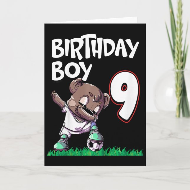 Barn 9-års födelsedags Pojke Fotboll  Kort (Framsida)