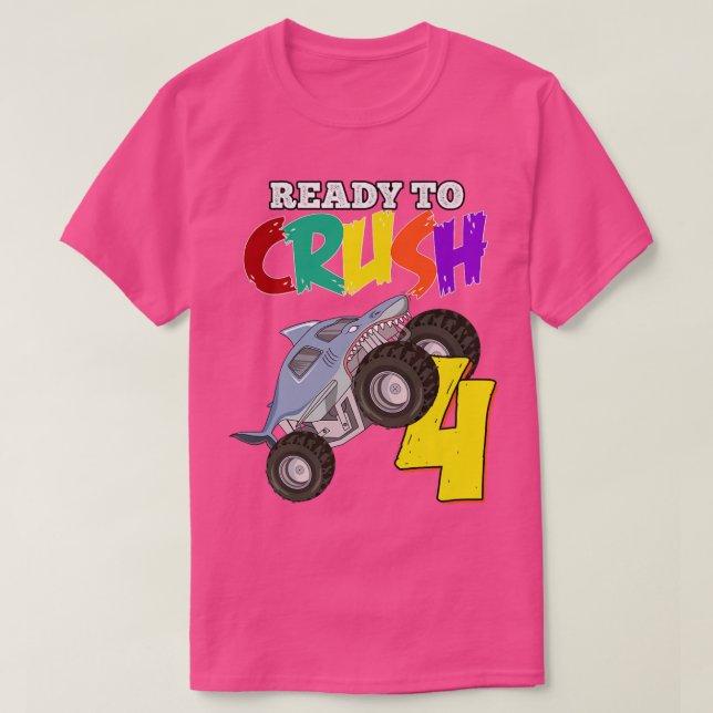 Barn 9:e födelsedag Monster Lastbil 9 år gammal Ra T Shirt (Design framsida)