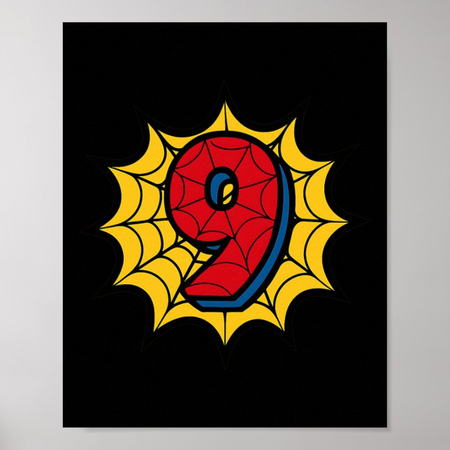 Barn 9:e födelsedag Temaparty 9 år gammal bo Poster (Framsidan)