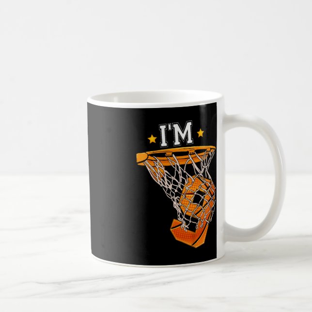 Barn 9:e födelsedagen Basketball Jag är 9 Boy Girl Kaffemugg (Höger)