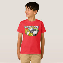 Barn 9:e födelsedagen idag är jag nio! Cute Lamb T Shirt