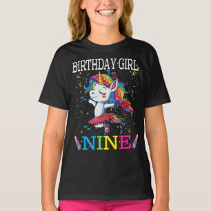 Barn 9:e födelsedagen Unicorn Outfit, 9:e födelsed T Shirt