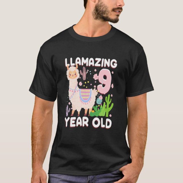 Barn 9:e födelsedagserbjudandet 9 år och lamazing  t shirt (Framsida)