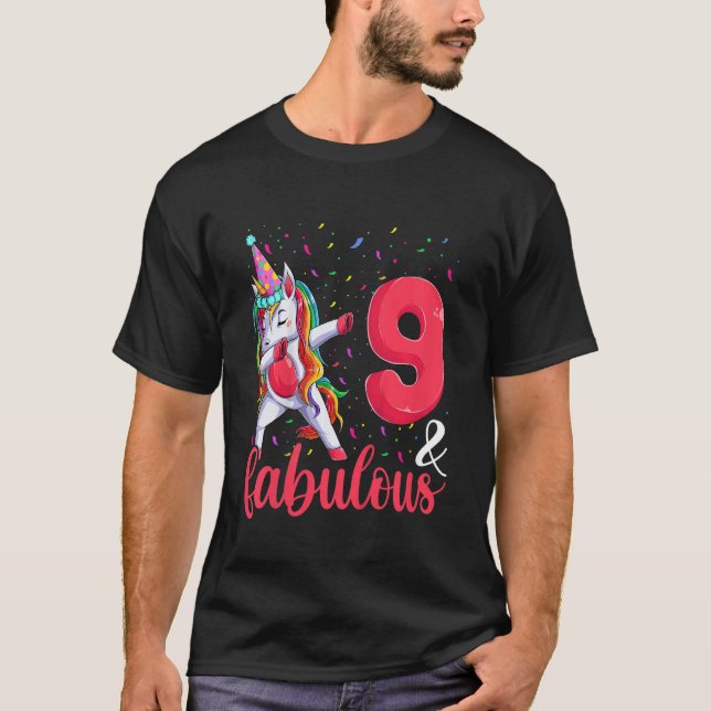 Barn 9 och barndagskläder, födelsedagsflicka t shirt (Framsida)