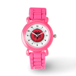 Barn Albaniens Flagga Rosa Glitter Strap Watch Armbandsur