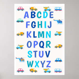 Barn Alfabet Lekbil Poster