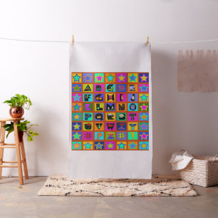 Barn Alfabet Quilt Design - Röd Tyg