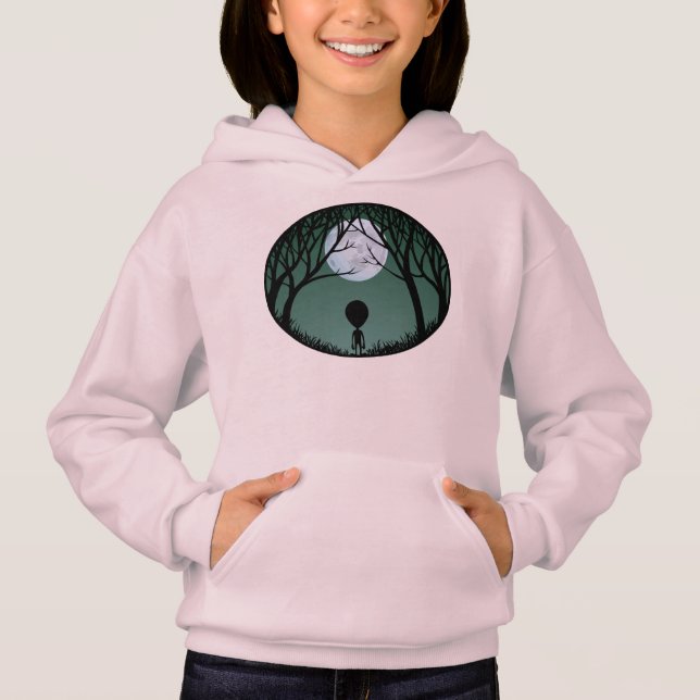 Barn Alien Hoodie Sweatshirt Alien Hoodie Shirts Tee (Framsida)
