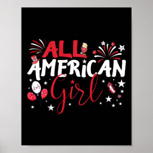 Barn All American Girl för Independence Day-flicko Poster