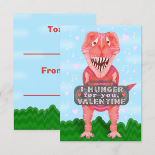 Barn Alla hjärtans dag Dinosaur T-Rex Cute Classro Inbjudningar