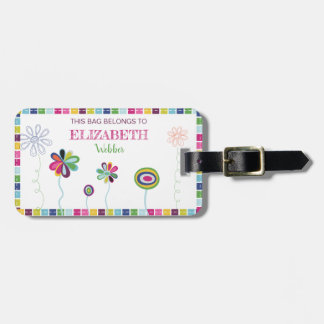 Barn Allergen Allergy ID Cute Flower Bright-Märkre Bagagebricka