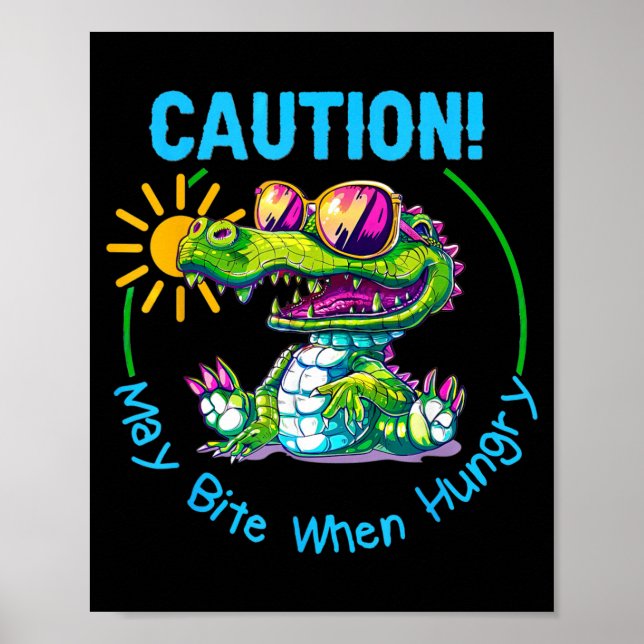 Barn Alligator Krokodil Florida Semester Sommar Poster (Framsidan)