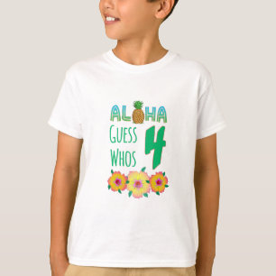 Barn Aloha Tropical Luau 4 år gammal födelsedag T Shirt