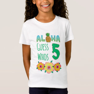 Barn Aloha Tropical Luau 5 år gammal födelsedag T Shirt