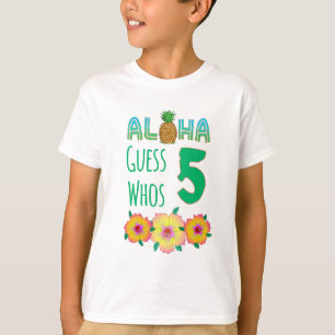 Barn Aloha Tropical Luau 5 år gammal födelsedag Tee Shirt
