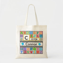 Barn Alphabet Art School Blue Star Tygkasse
