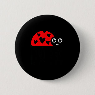 Barn älskar Bug Alla hjärtans dag, söt ladybug med Knapp