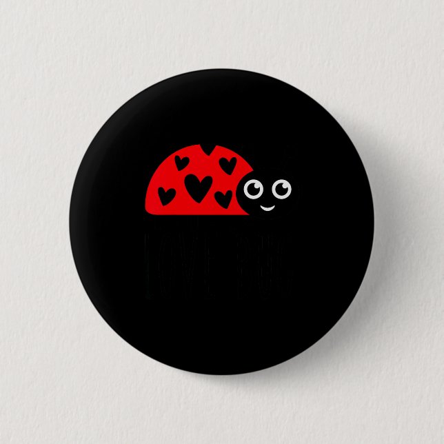 Barn älskar Bug Alla hjärtans dag, söt ladybug med Knapp (Framsida)
