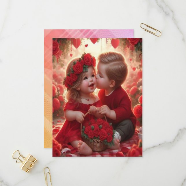 Barn älskar presentkort inbjudan vykort (Fram/Back In Situ)