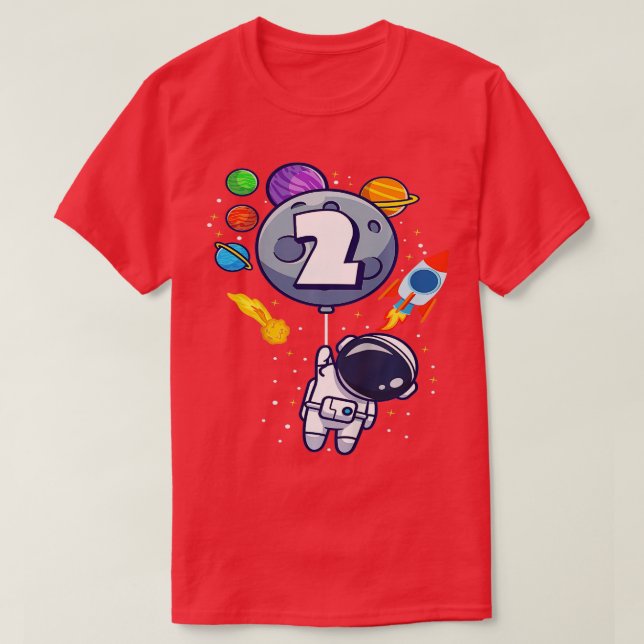 Barn Andra födelsedagen Astronaut 2 år gammal föde T Shirt (Design framsida)