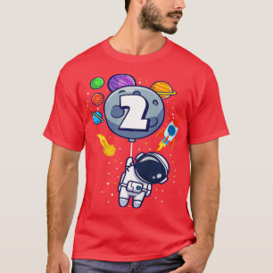 Barn Andra födelsedagen Astronaut 2 år gammal föde T Shirt