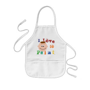 Barn Animerad Ansikte Painting Apron Barnförkläde
