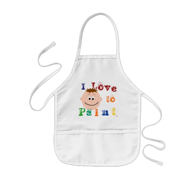 Barn Animerad Ansikte Painting Apron Barnförkläde (Framsidan)