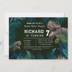 Barn Anpassade Dinosaur Theme Birthday Inbjudningar