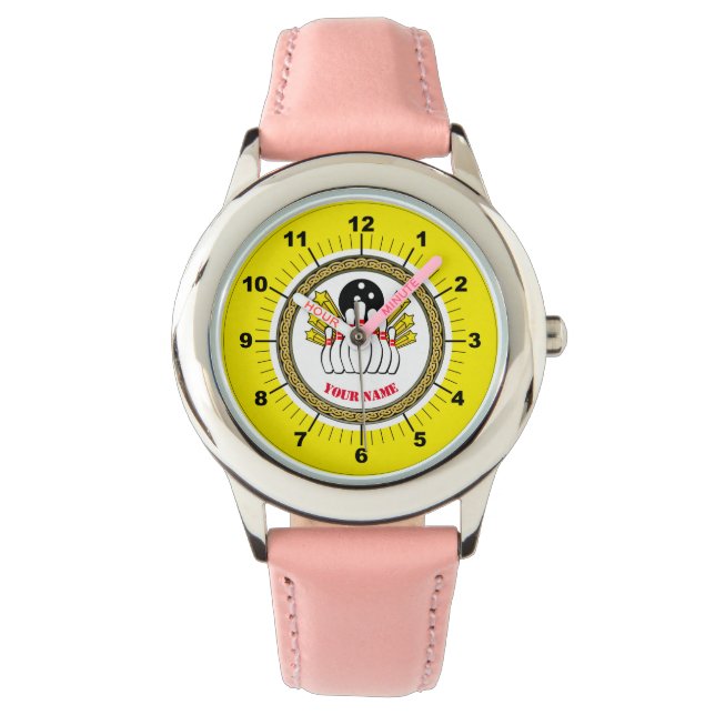 Barn Anpassningsbar Bowling (lägg till namn) Watch Armbandsur (Framsida)