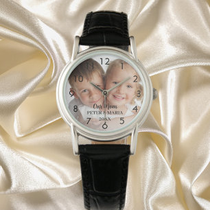 Barn anpassningsbar fotot namn år mamma armbandsur