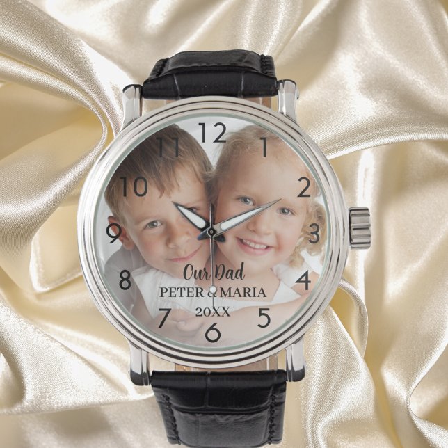 Barn anpassningsbar fotot namn år pappa armbandsur (Skapare uppladdad)