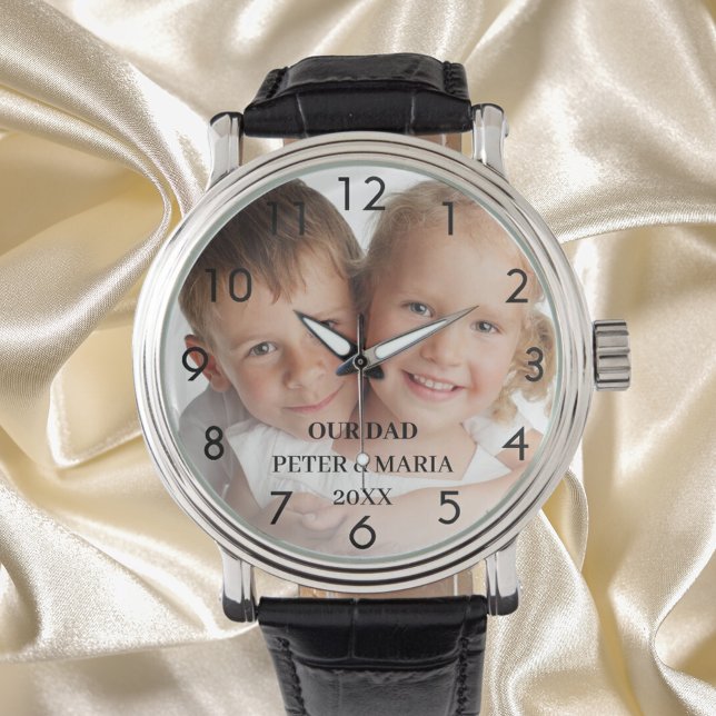 Barn anpassningsbar fotot namn år pappa armbandsur (Skapare uppladdad)