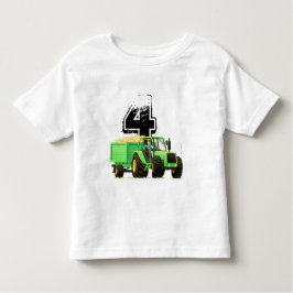 Barn Anpassningsbar Grönt Farm Tractor 4e födelsed T Shirt