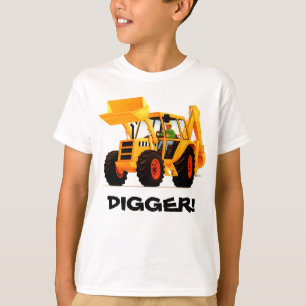 Barn Anpassningsbar Gult Digger Tee