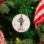 Barn Ansikte & Namn Elf julklappstift Julgransprydnad Keramik<br><div class="desc">Skratt och glädje till din julhelg med denna vackra julprydnad i personlig, med ett vackert arv med anpassningsbarna ansikte för ditt barn, din familjemedlem, vän eller till och med husdjur! Perfekt skapad för att fånga helgdag, förvandlar den här lilla keepsaken en älskad till en liten del utklädd i festlig attityd,...</div>