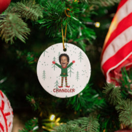 Barn Ansikte & Namn Elf julklappstift Julgransprydnad Keramik