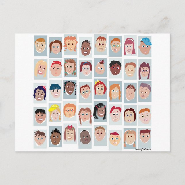 Barn ansikte vykort (Framsida)