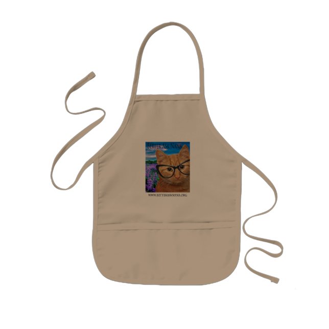 Barn apron beige barnförkläde (Framsidan)