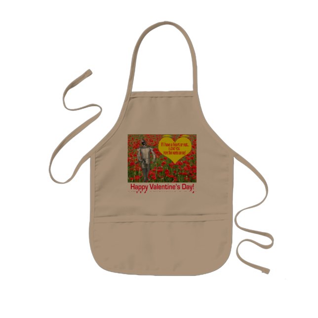 Barn apron. Glad Alla hjärtans dag. svart lab/ ti Barnförkläde (Framsidan)