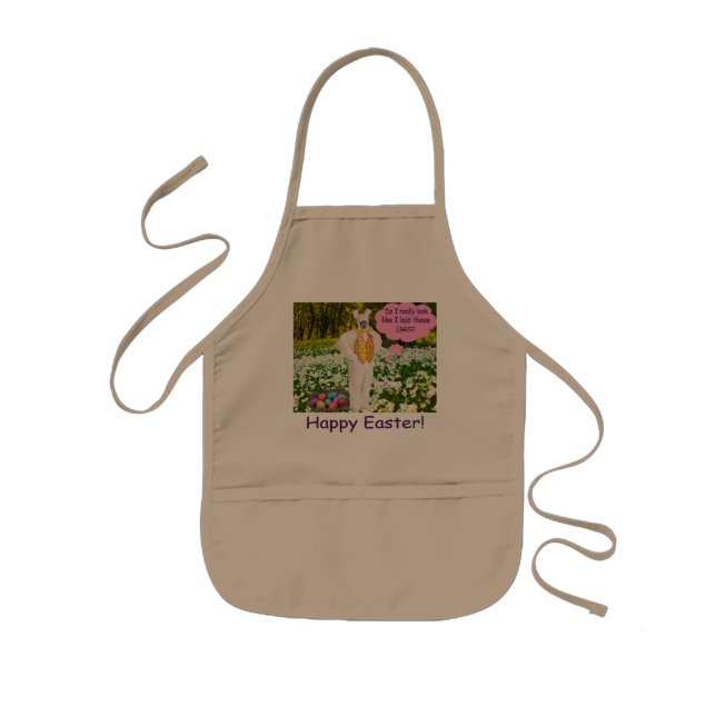Barn apron. Glad påsk. Klipager/bunny Barnförkläde (Framsidan)