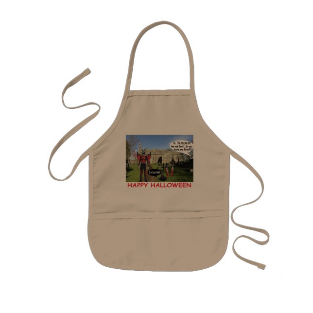 Barn apron. Happy halloween, häxkatt Barnförkläde (Framsidan)