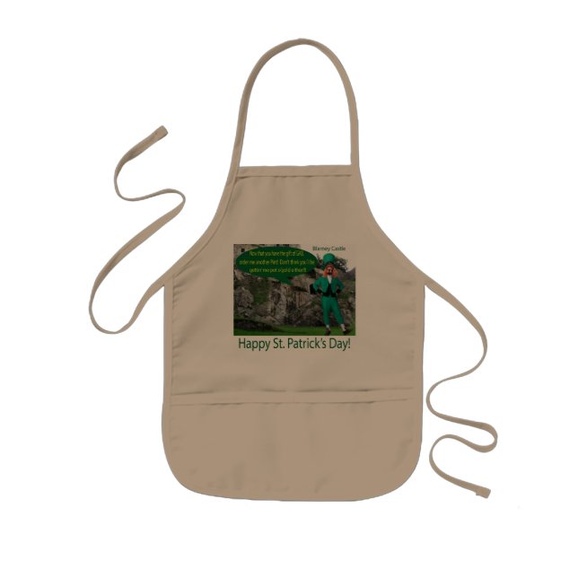 Barn apron. Lycklig St. Patrick's Day. Barnförkläde (Framsidan)
