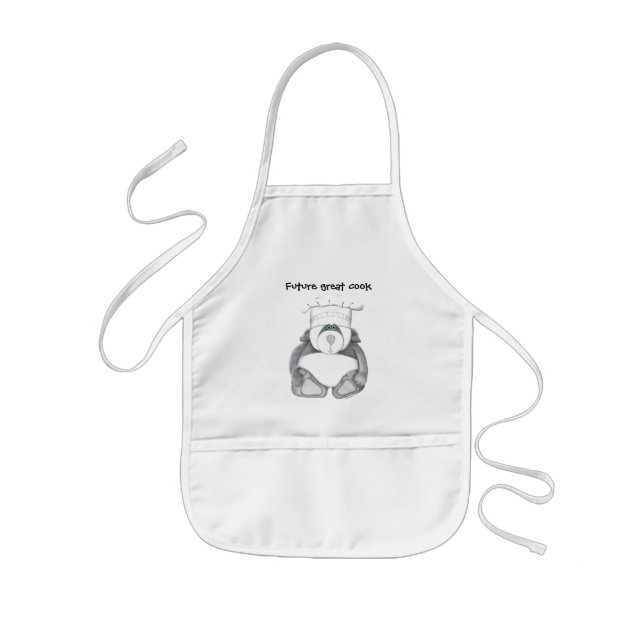 Barn Apron med Panda Bear Chef Bild Barnförkläde (Framsidan)