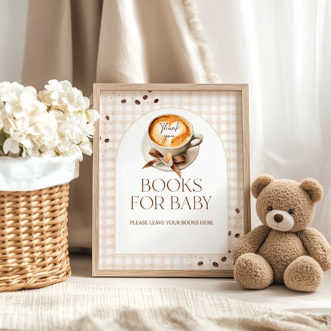 Barn är bryggande kaffeböntema Babyshowerbok Poster (Skapare uppladdad)